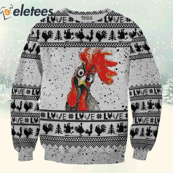 Funny Chicken 3D All Over Print Christmas Sweatshirt