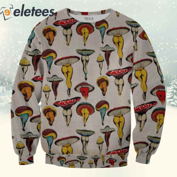 Funny Mushrooms 3D All Over Print Christmas Sweatshirt