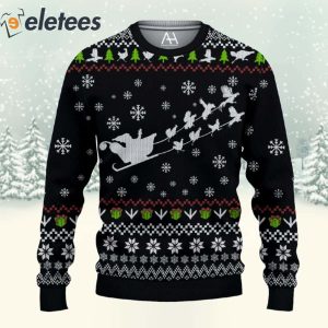 Funny Rooster Sleigh 3D All Over Print Christmas Sweatshirt 2