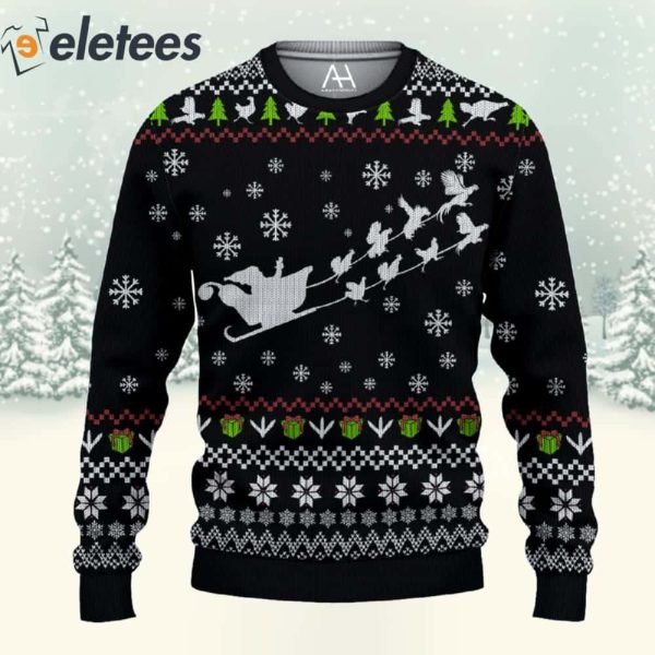 Funny Rooster Sleigh 3D All Over Print Christmas Sweatshirt