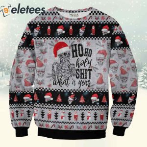 Funny Skull Ho Ho Holy Shit 3D All Over Print Christmas Sweatshirt 2