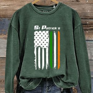 Funny St Patricks Day Flag Art Design Print Casual Sweatshirt1