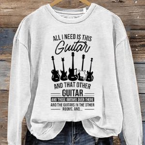 Gift For Guitar Player Casual Print Sweatshirt1