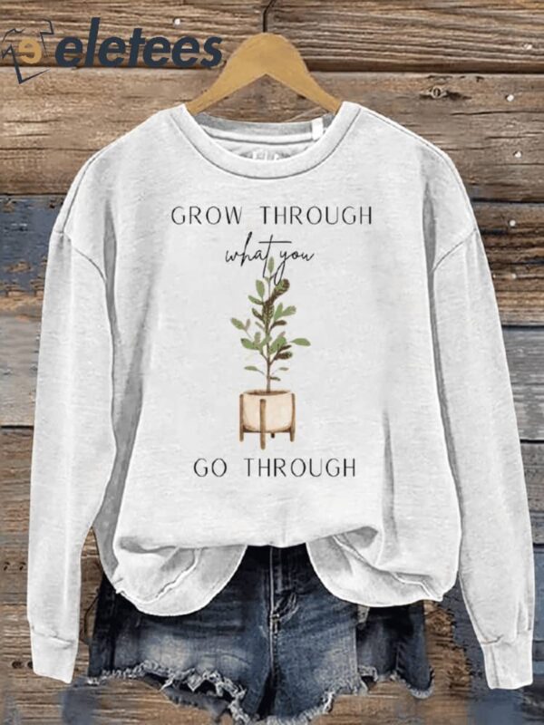 Go Though Print Casual Sweatshirt