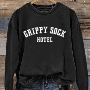 Grippy Sock Hotel Art Print Pattern Casual Sweatshirt