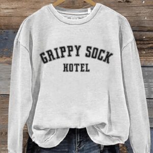 Grippy Sock Hotel Art Print Pattern Casual Sweatshirt1