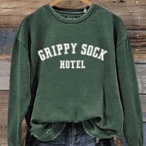 Grippy Sock Hotel Art Print Pattern Casual Sweatshirt2