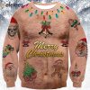 Hairy Chest Skull Bells Ugly Christmas Sweater