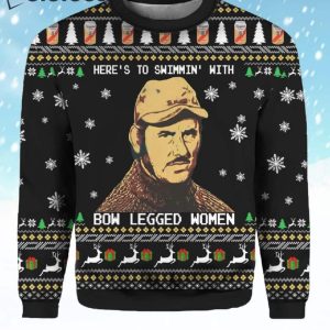 Heres To Swimmin With Bow Legged Woman Jaws Ugly Christmas Sweater
