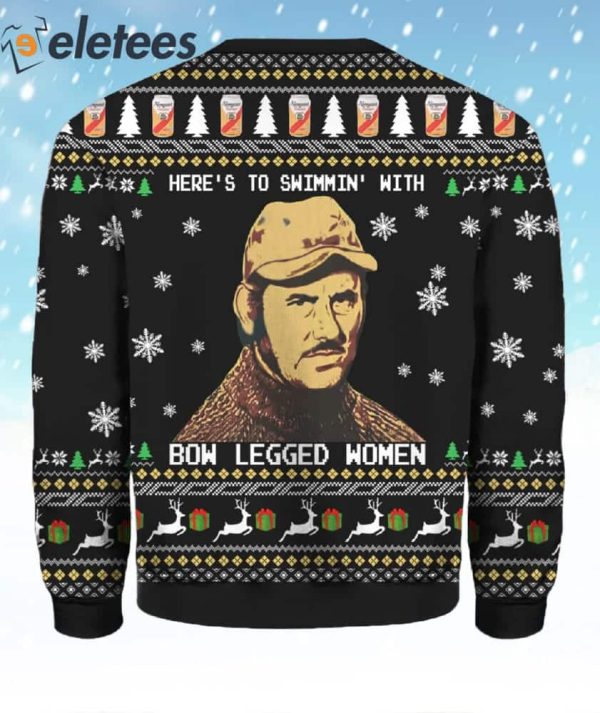 Heres To Swimmin With Bow Legged Woman Jaws Ugly Christmas Sweater