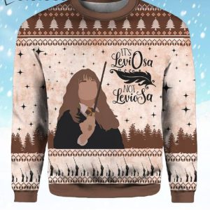 Hermione It's Leviosa Not Leviosa Ugly Christmas Sweater