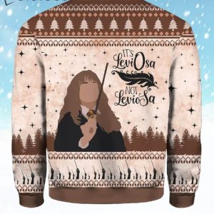 Hermione Its Leviosa Not Leviosa Ugly Christmas Sweater 2