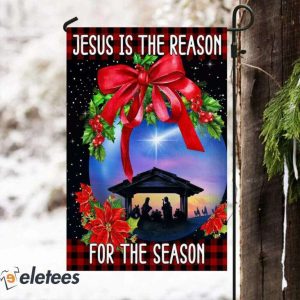 Holy Family Jesus Is The Reason For The Season Christmas Flag