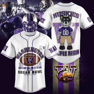 Huskies Purple Reign Sugar Bowl 2024 Custom Name Baseball Jersey