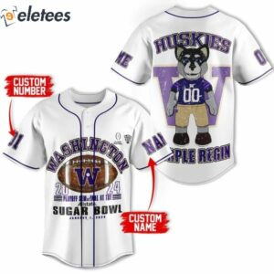 Huskies Purple Reign Sugar Bowl 2024 Custom Name Baseball Jersey 2