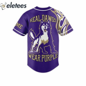 Huskies Real Dawgs Wear Purple Personalized Baseball Jersey2