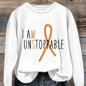 I Am Unstoppable Multiple Sclerosis Awareness Art Print Pattern Casual Sweatshirt1