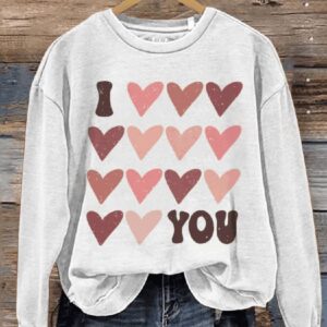 I Love You Valentines Day Casual Print Sweatshirt1