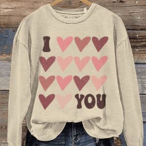 I Love You Valentines Day Casual Print Sweatshirt2