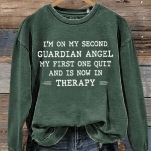 Im On My Second Guardian Angel Art Print Pattern Casual Sweatshirt2