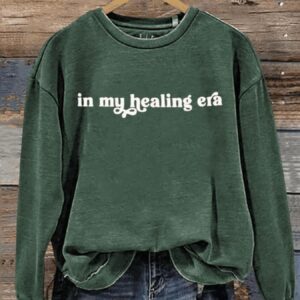 In My Healing Era Art Print Pattern Casual Sweatshirt2