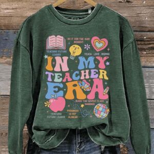 In My Teacher Era Casual Print Sweatshirt2