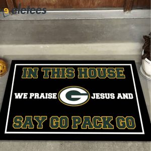 In This House We Praise Jesus and Say Go Pack Go Doormat1