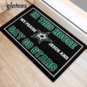 In This House We Praise Jesus and Say Go Stars Doormat2