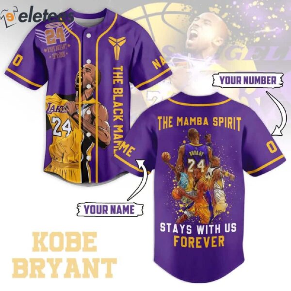 Kobe Bryant Mamba Spirit Stays With Us Forever Personalized Baseball Jersey