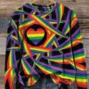 LGBT Heart Print Casual Sweatshirt