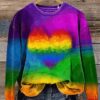 LGBT Heart Print Sweatshirt