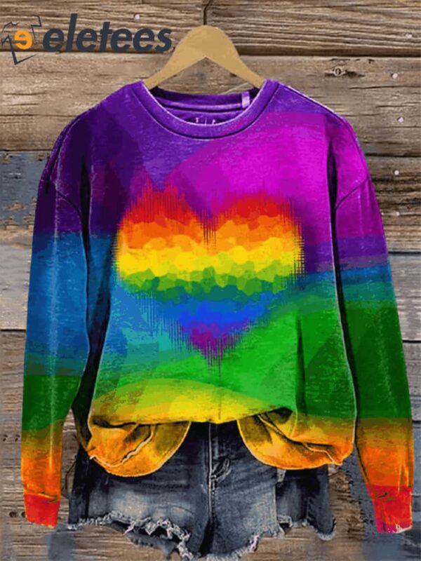 LGBT Heart Print Sweatshirt