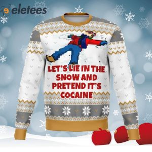 Lets Lie In The Snow And Pretend Dank Knitted Ugly Christmas Sweater