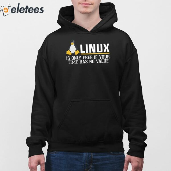 Linux Is Only Free If Your Time Has No Value Shirt