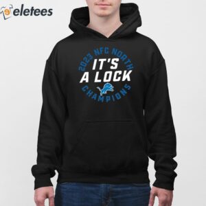 Lions 2023 Nfc North Division Champions Its A Lock Shirt 3