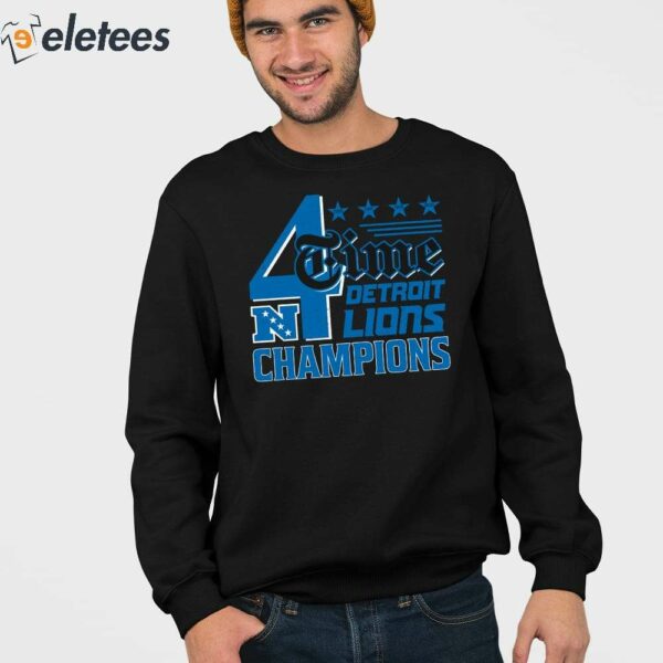 Lions 4 Time NFC North Division Champions Shirt