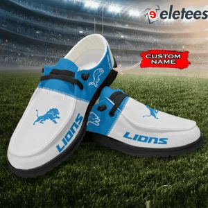 Lions Custom Name Dude Shoes