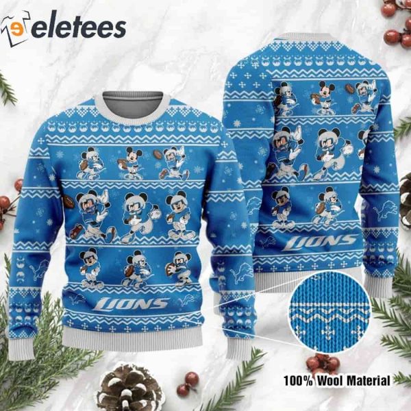 Lions Mickey Mouse Knitted Ugly Christmas Sweater