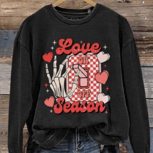 Love Season Valentines Day Casual Print Sweatshirt