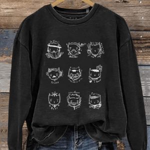 Mad Science Cats Funny STEM Teacher Casual Print Sweatshirt