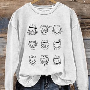 Mad Science Cats Funny STEM Teacher Casual Print Sweatshirt1