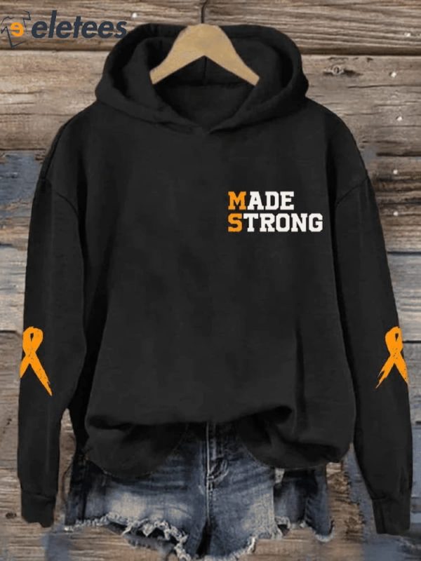 Made Strong Multiple Sclerosis Awareness Art Pattern Print Casual Sweatshirt