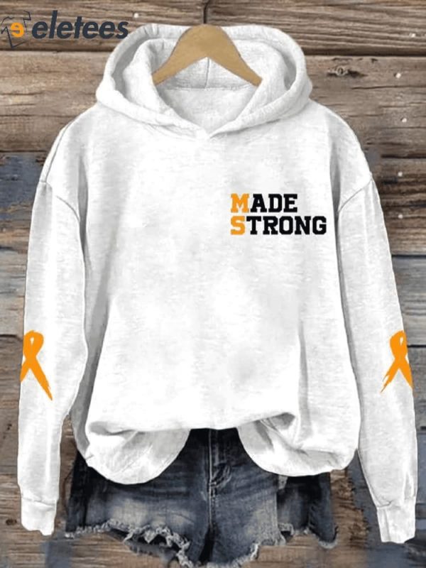 Made Strong Multiple Sclerosis Awareness Art Pattern Print Casual Sweatshirt