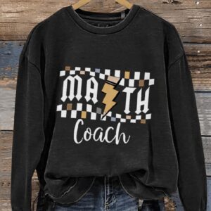 Math Coach Math Teacher Mathematics Squad Casual Print Sweatshirt