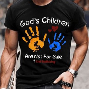 Mens Casual GodS Children Are Not For Sale Print Shirt