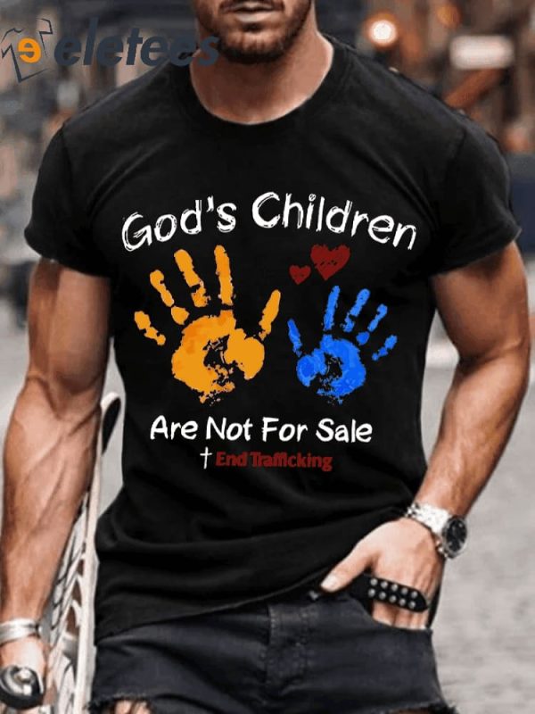 Men’s Casual God’S Children Are Not For Sale Print Shirt