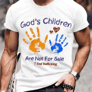 Mens Casual GodS Children Are Not For Sale Print Shirt1