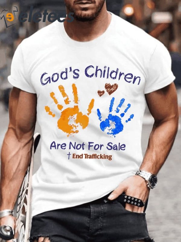 Men’s Casual God’S Children Are Not For Sale Print Shirt