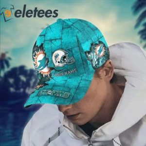 Miami Dolphins Fo Fins Custom Name 3D Cap1