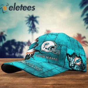 Miami Dolphins Fo Fins Custom Name 3D Cap2